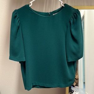 H&M green puff sleeve top US 8